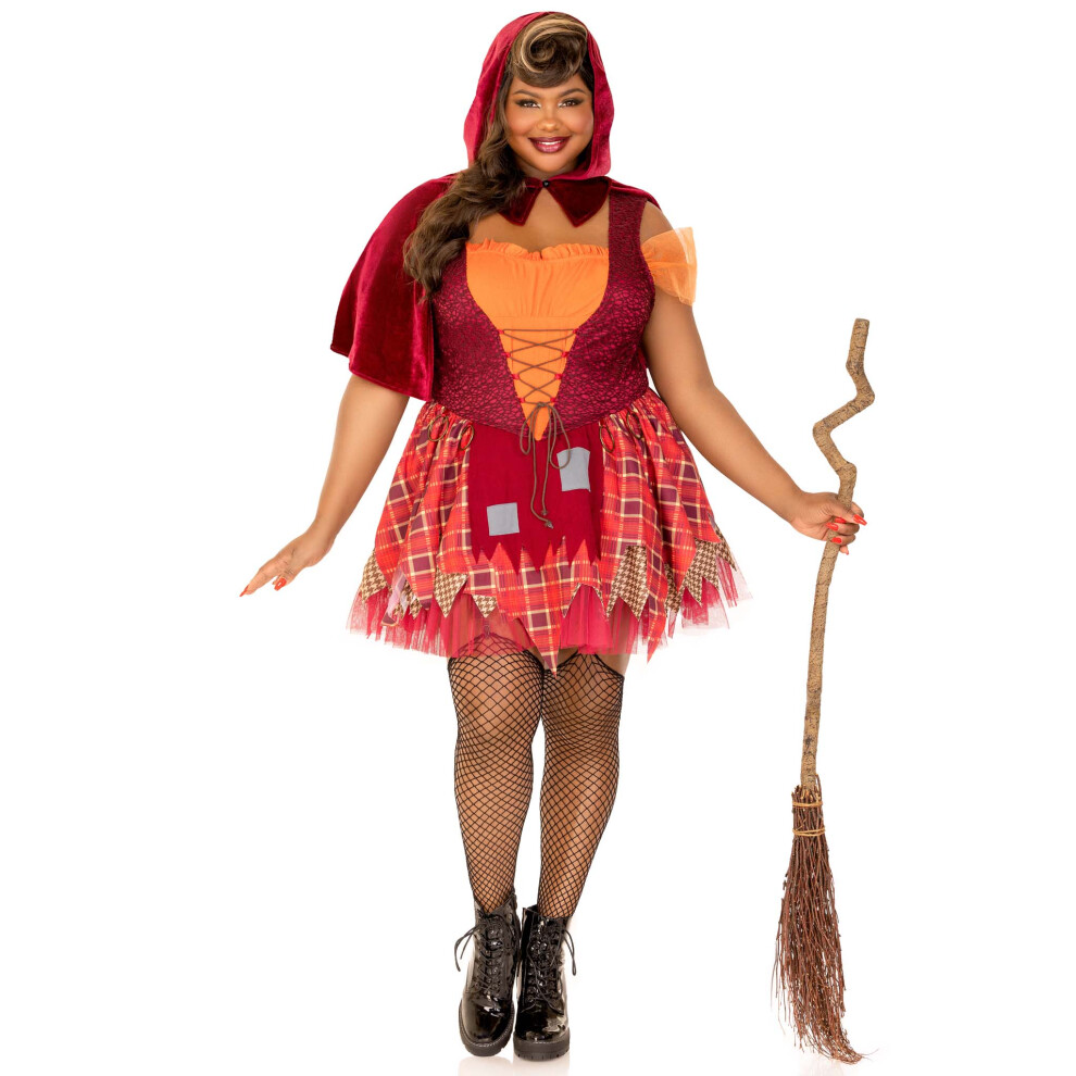 2-Teiliges Salem Sweetie-Set, Bestehend Aus Einem Patchwork-Bauernkleid Mit Schn Rung, Einem Zerfetzten Strumpfbandrock Und Einem Cape Mit Kragen-image