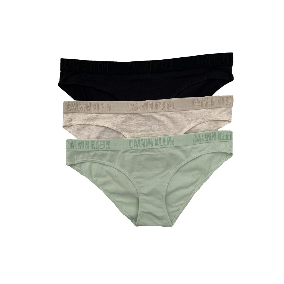Calvin Klein Women`s Monochrome Cotton Bikini Panty 3 Pack (Black(QP1999-331)/G  Small)