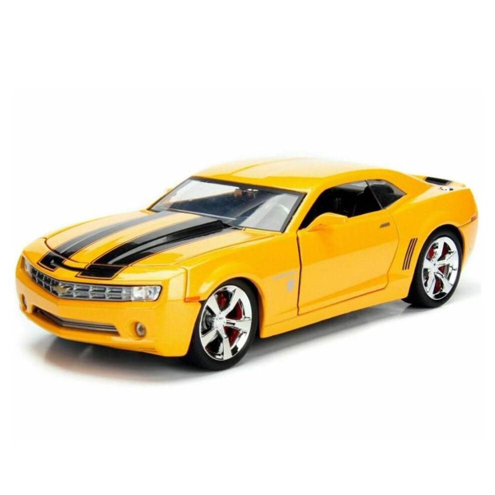 Transformers 1:24 Bumblebee 2006 Chevy Camaro Die-Cast Car w/Robot on Chassis & Collectible Coin  Toys for Kids and Adults