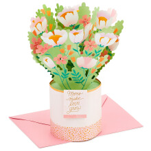 Hallmark Paper Wonder Äitienpäivä Pop Up -kortti (vaaleanpunainen ja kultainen kukkakimppu)