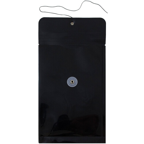 JAM PAPER Plastic Envelopes with Button & String Tie Closure - 6 1/4 x 9 1/4 - Black - 12/Pack 1
