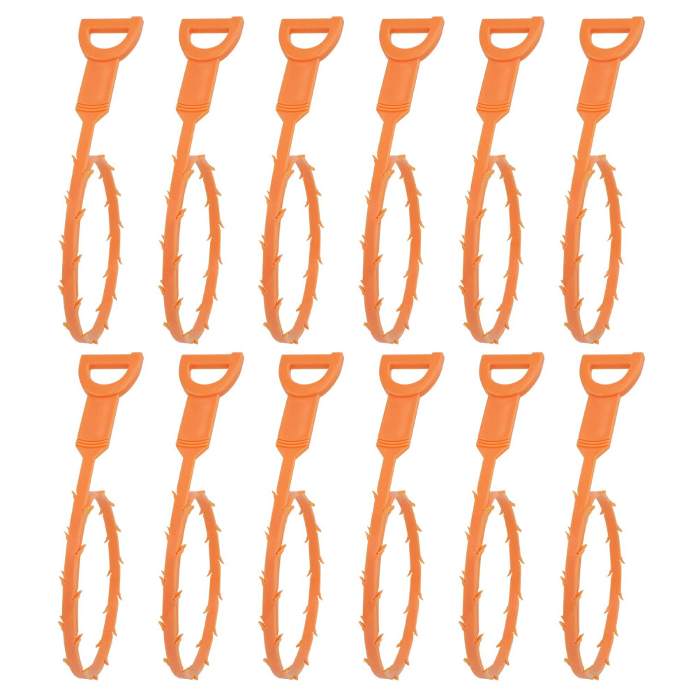 Amazon Basics Drain Clog Remover - Flexible Drain Snake for Effective Cleaning Hair and Debris in Sink or Bathtub  19.6 in  12 Pack