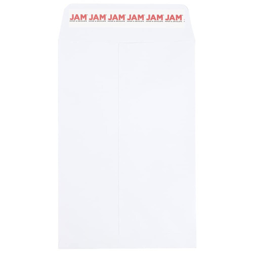 JAM PAPER 6 x 9 Open End Catalog Colored Envelopes with Peel & Seal Closure - White - 100/Pack