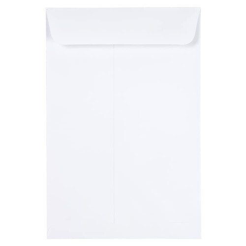 JAM PAPER 6 x 9 Open End Catalog Colored Envelopes with Peel & Seal Closure - White - 100/Pack 2