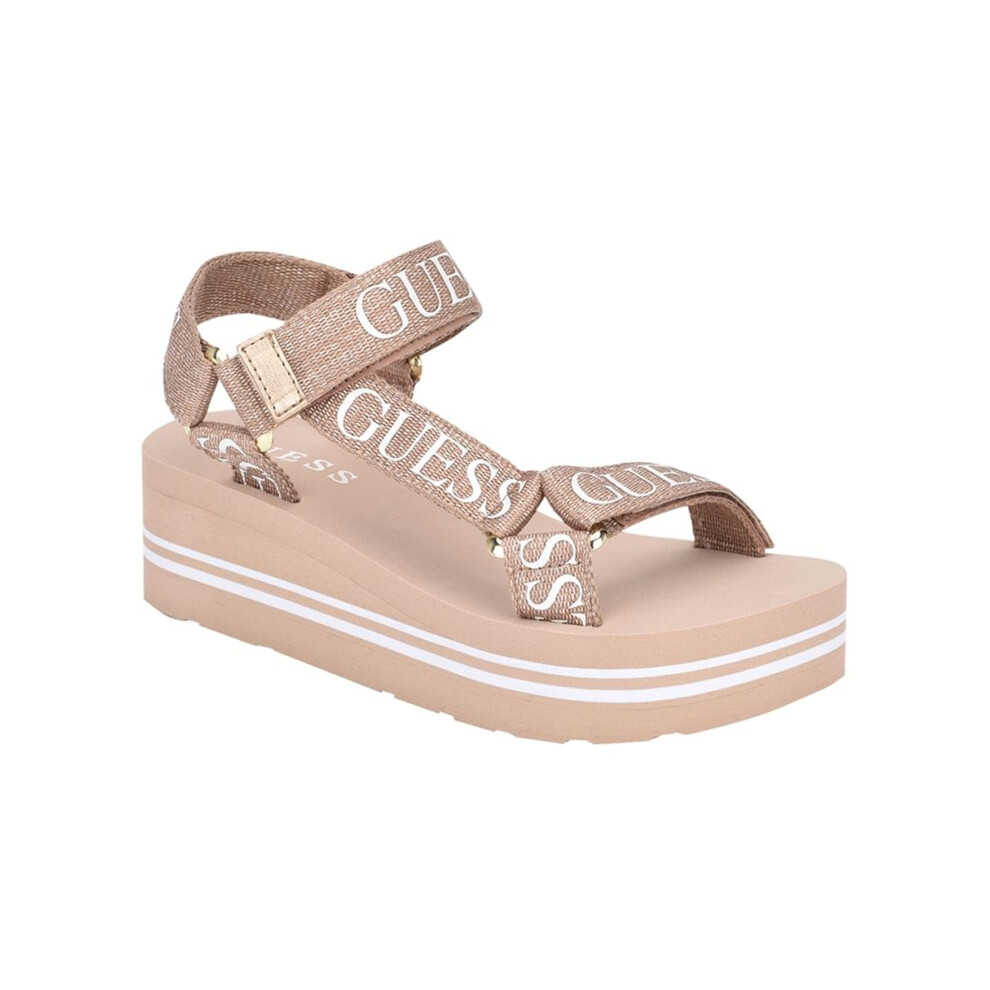 Guess Women's AVIN Wedge Sandal  Rose Gold  11