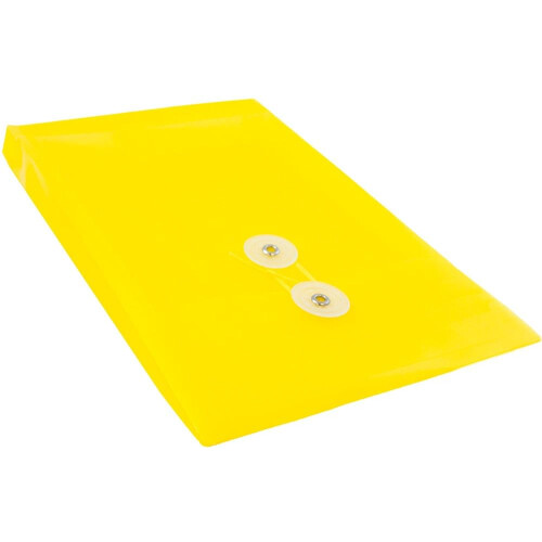 JAM PAPER Plastic Envelopes with Button & String Tie Closure - 6 1/4 x 9 1/4 - Yellow - 3/Pack 1