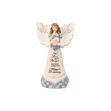 Pavilion- Anniversary - 6"""" Angel Holding Heart Beige