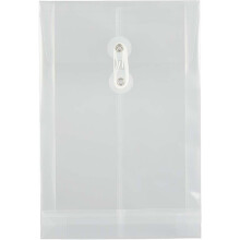 Buste in plastica di carta in jam con chiusura di cravatta a bottone e stringa - 6 1/4 x 9 1/4 - Cancella - 3/pacchetto