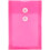 JAM PAPER Plastic Envelopes with Button & String Tie Closure - 6 1/4 x 9 1/4 - Fuchsia Pink - 3/Pack 1