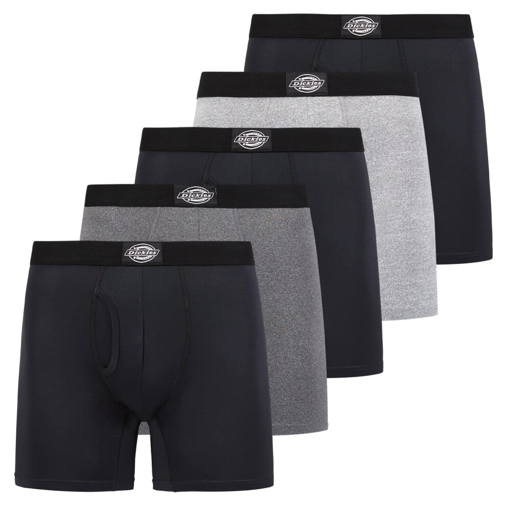 Dickies 5 Pack Mens Boxer Briefs With Pouch  Moisture Wicking Performance Underwear For Men