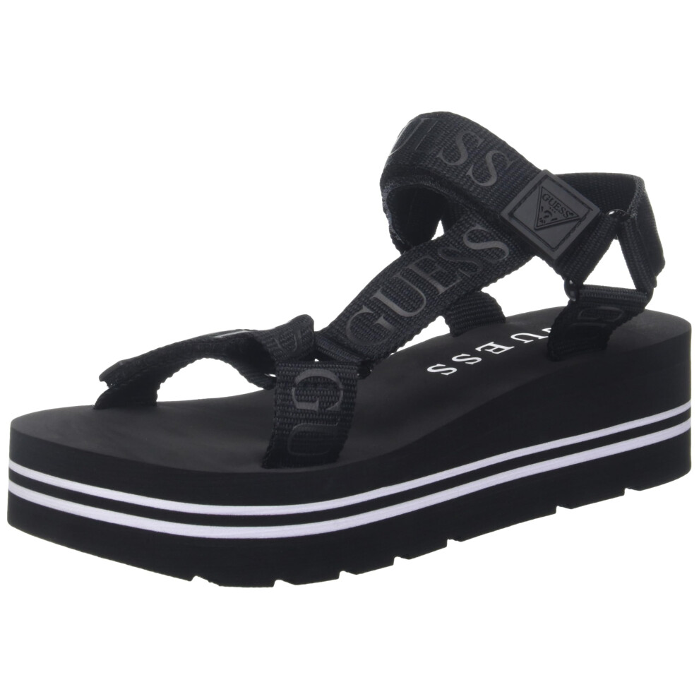 GUESS womens Avin Wedge Sandal  Black  10 US