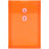 JAM PAPER Plastic Envelopes with Button & String Tie Closure - 6 1/4 x 9 1/4 - Bright Orange - 3/Pack 1