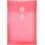 JAM PAPER Plastic Envelopes with Button & String Tie Closure - 6 1/4 x 9 1/4 - Red - 3/Pack 1
