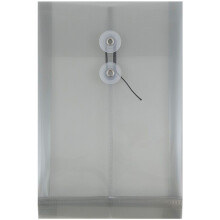 JAM PAPPER Plastkuvert med knppnings- och snrstngning - 6 1/4 x 9 1/4 - Smoke Grey - 3/Pack
