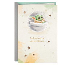 Hallmark Star Wars Baby Shower Card for nye forældre (baby Yoda Force er stærk) Velkommen ny baby lykønskning Køn afsløre maj 4.