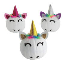 Fun Express Unicorn Pumpkin Decorating Kits - Makes 6 - Halloween Crafts for Kids