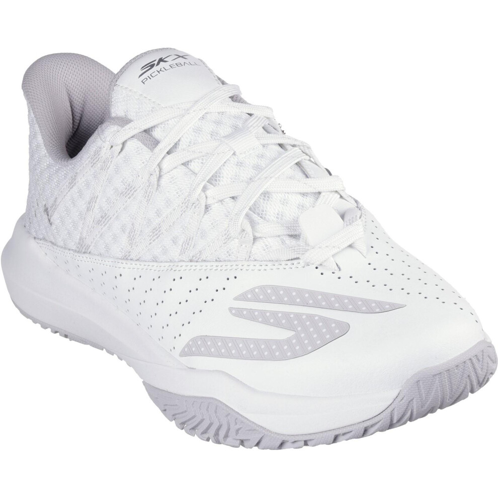 (12 UK, White) Skechers Mens Viper Court Rally Leather Trainers