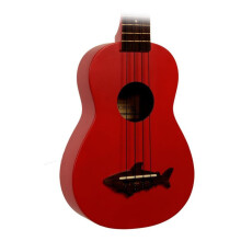 Makala MK-SS-Red Shark Bridge Soprano Ukul   l    avec finition en satin - Mer Rouge