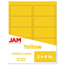 JAM PAPER Verzend Adreslabels - Standaard Verzending - 2 x 4 - Geel - 120/Stuk