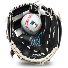 Gant de Teeball Franklin Sports MLB Jeunes + Set de Ballon - Gant et Ballon Miami Marlins - Gant Idéal 9.5"