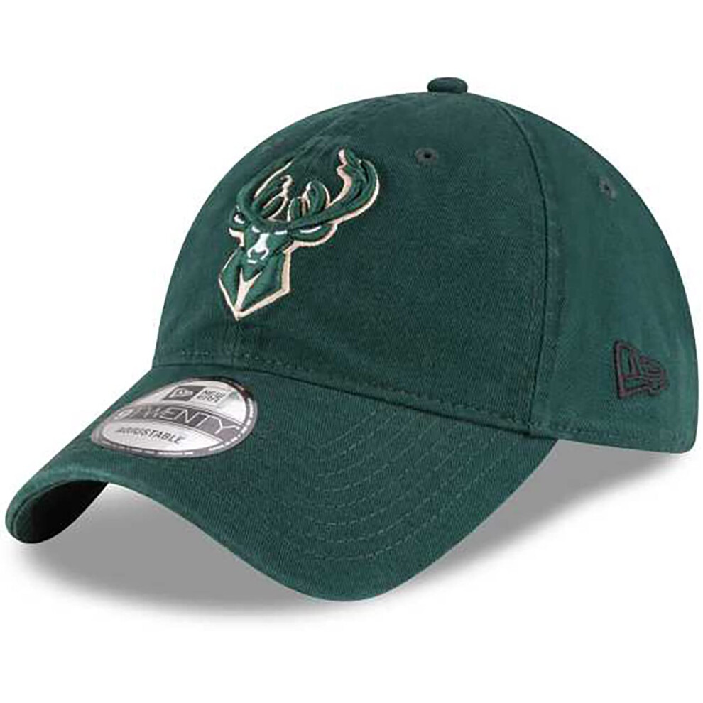 New Era NBA Core Classic 9TWENTY Adjustable Hat Cap One Size Fits All (Milwaukee Bucks Green)