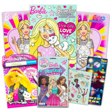 Coffret de coloriage et d'activit   s Barbie - 4 livres avec plus de 25 autocollants - Pack de f   te