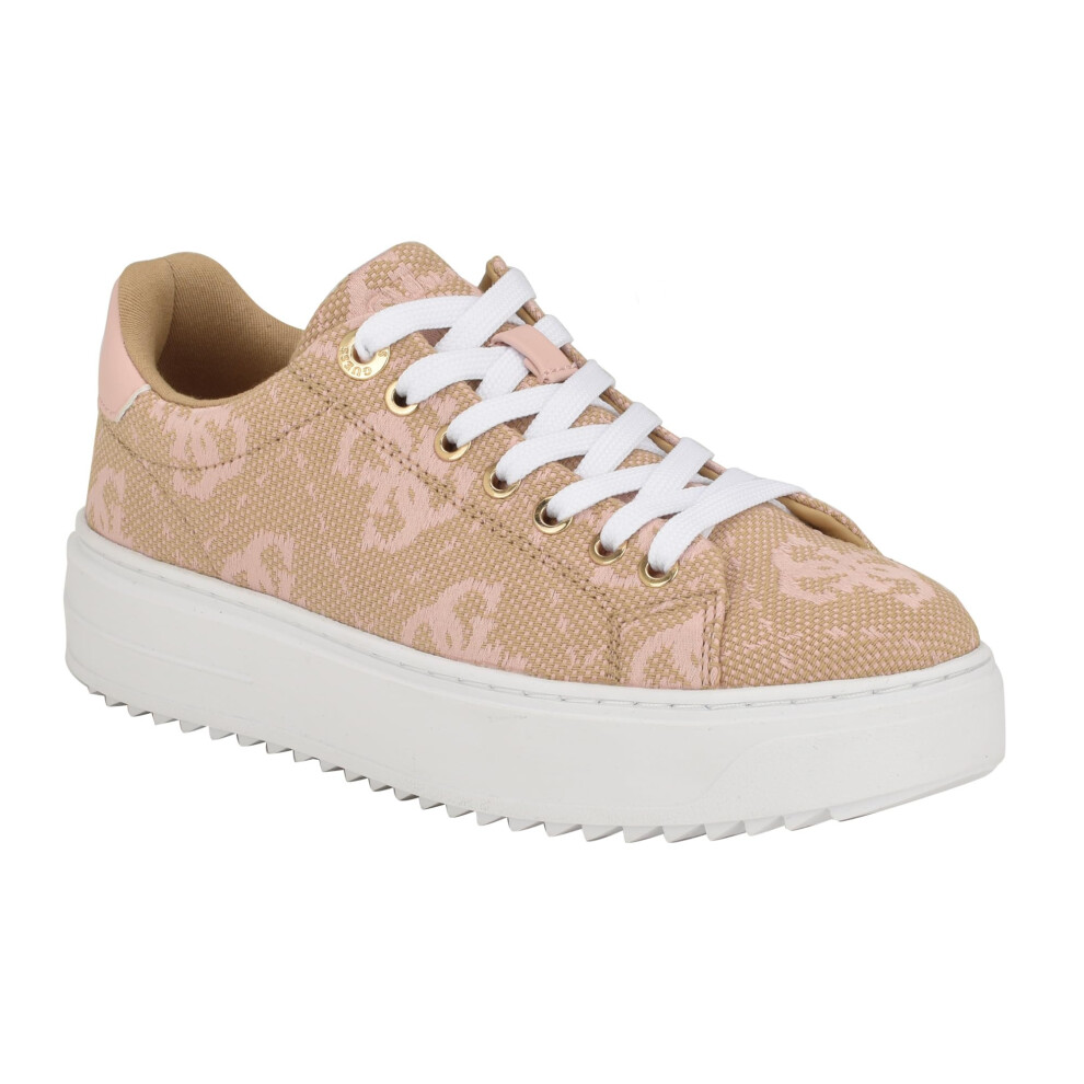 GUESS Women's DENESA Sneaker  Beige/Cameo 681  5.5
