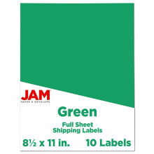 JAM PAPER Volledige Verzendetiketten - Printbare Stickerpapier - 8 1/2 x 11 - Groen - 10 Pagina's/Verpakking
