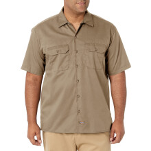 Dickies Herren-Arbeitshemd Big and Tall mit kurzen rmeln, Khaki, Gre S