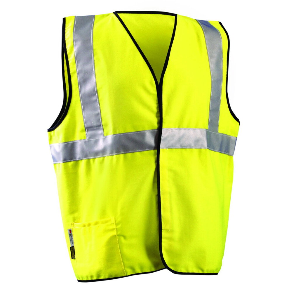 Occunomix LUX-SSCGFR-Y2X Classic Flame Resistant Cotton Single Stripe Solid Vest  HRC 1  XX-Large  Yellow-image-OPC-PH76QY8-NEW