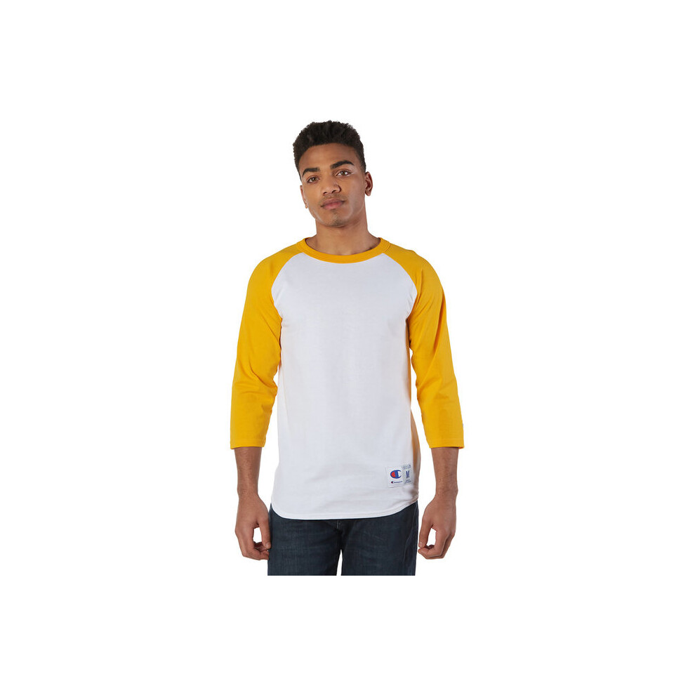 Adult Raglan T-Shirt - WHITE BLAcK - S(D0102H7DNgX)