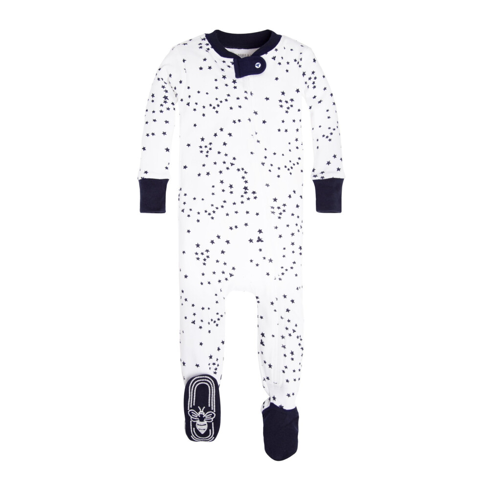 Burt's Bees Baby Baby Boys Pajamas  Zip-front Non-slip Footed Pjs  Organic Cotton and Toddler Sleepers  Midnight Twinkle Bee  12 Months US