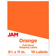 JAM PAPER Přepravní štítky - Tisknutelný samolepicí papír - 8 1/2 x 11 - Oranžový - 10 listů/balení