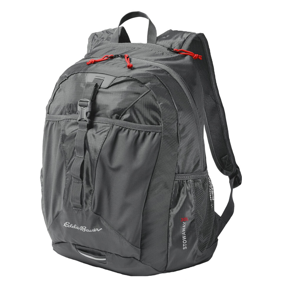 Eddie Bauer Stowaway Packable Backpack-Made from Ripstop Polyester Dark Smoke 30L