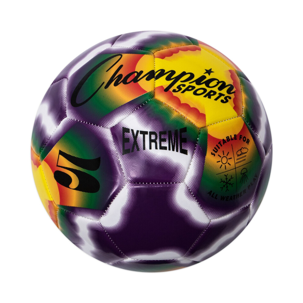 Champion Sports Extreme Stitched Soccer Ball Size 5 Multi Tie Dye