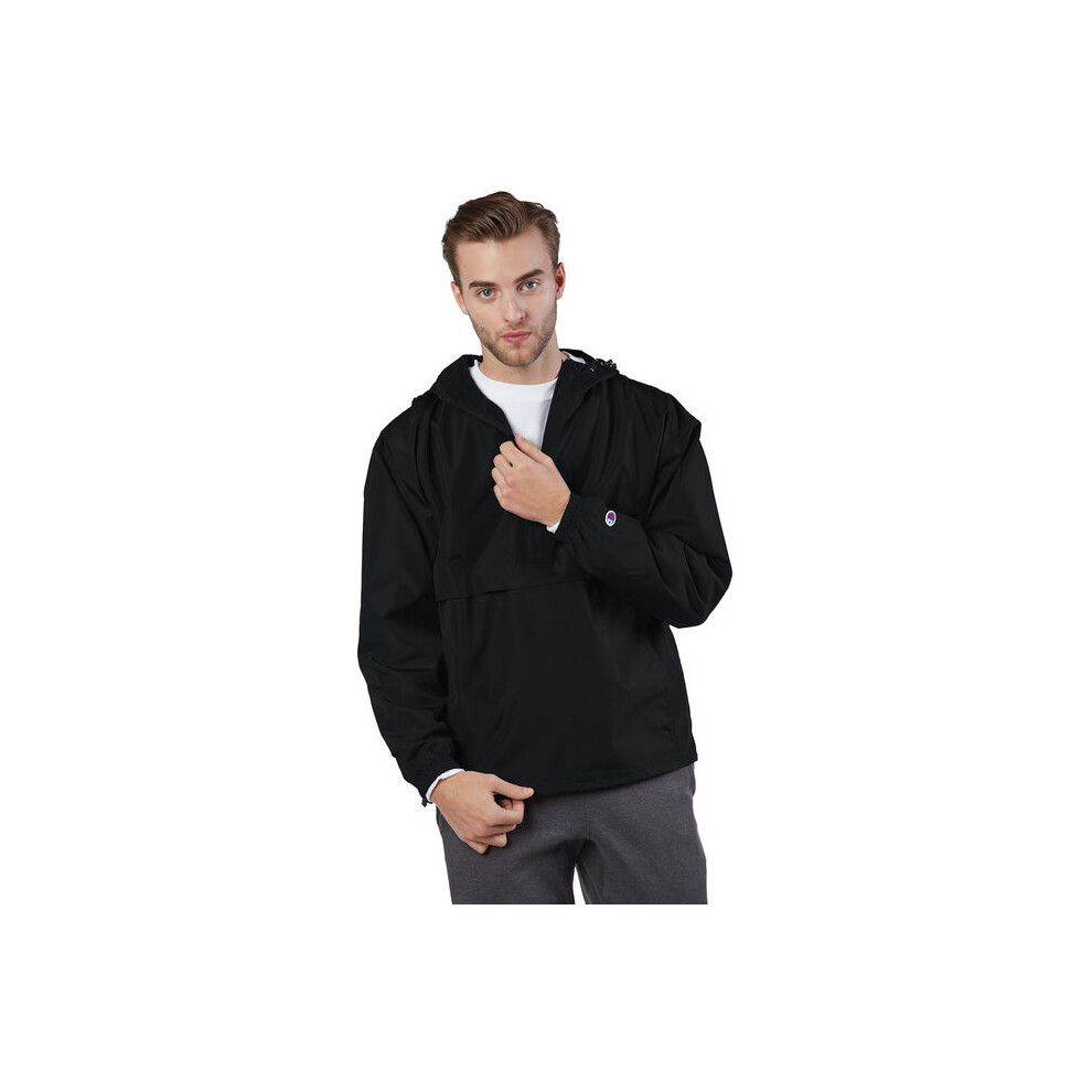 Adult Packable Anorak 14 Zip Jacket - BLAcK - S(D0102H7K656)