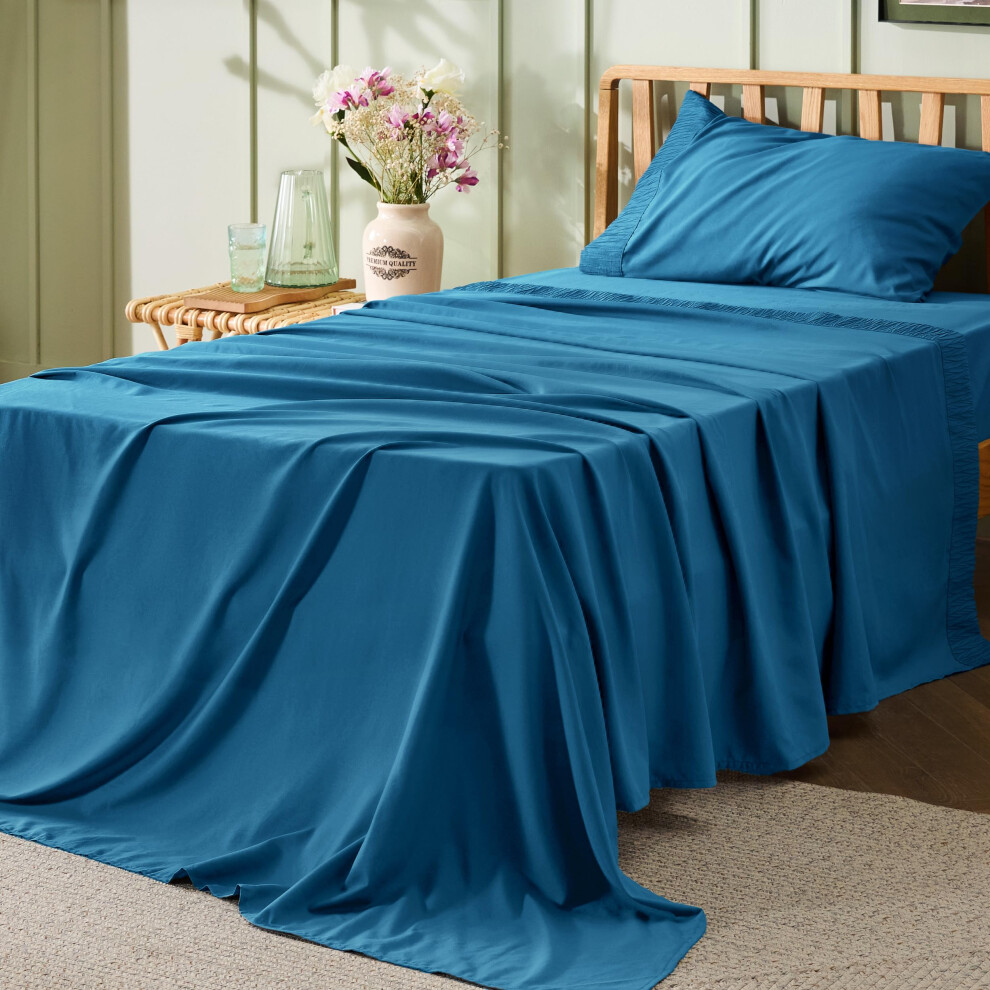 Draps Bedsure Twin XL pour dortoir - Draps doux extra longs pour lit double, 3 pi   ces, draps bleu sarcelle de luxe pour h   tel, draps Twin XL en m