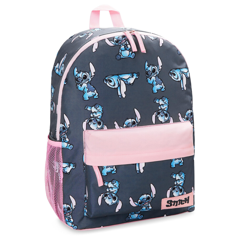 Disney Backpack for Girls  Stitch School Bags for Girls (Navy/Pink)