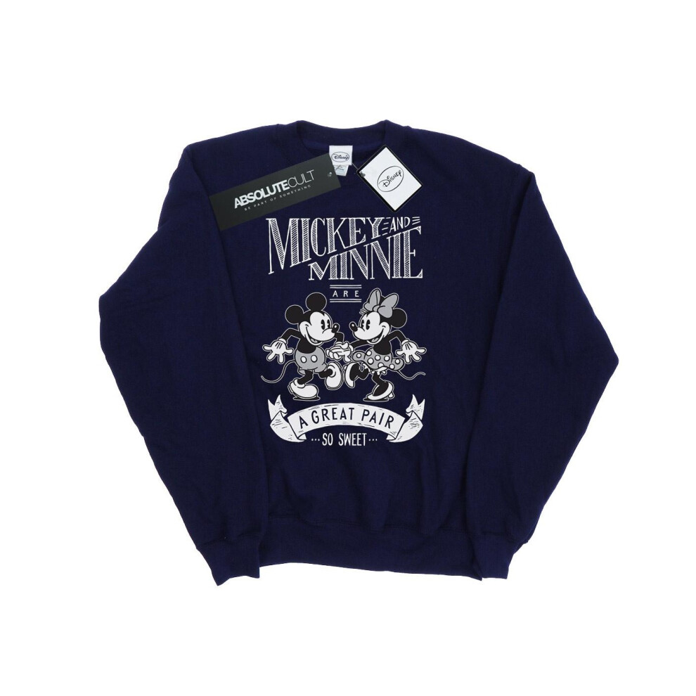 (9-11 Years, Navy Blue) Disney Boys Mickey And Minnie Mouse Great Pair Sweatshirt