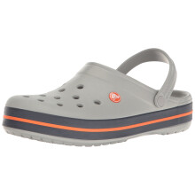 Crocs 11016-01U-M7W9 Crocband Clogs für Unisex, Hellgrau und Marineblau – Größe Herren 7 und Damen 9