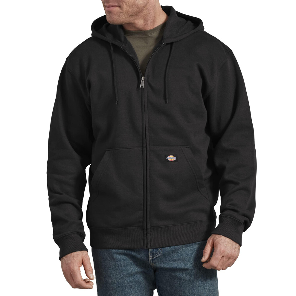 Dickies mens Big Tall Full Zip Hoodie Fleece Jacket  Black  Large US