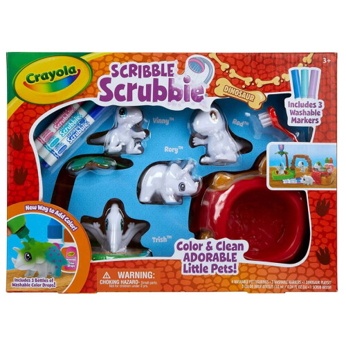 Crayola Σετ Ζωγραφικής Crayola Scribble Scrubbie Pets Δεινόσαυροι για Ηλικίες 3-9