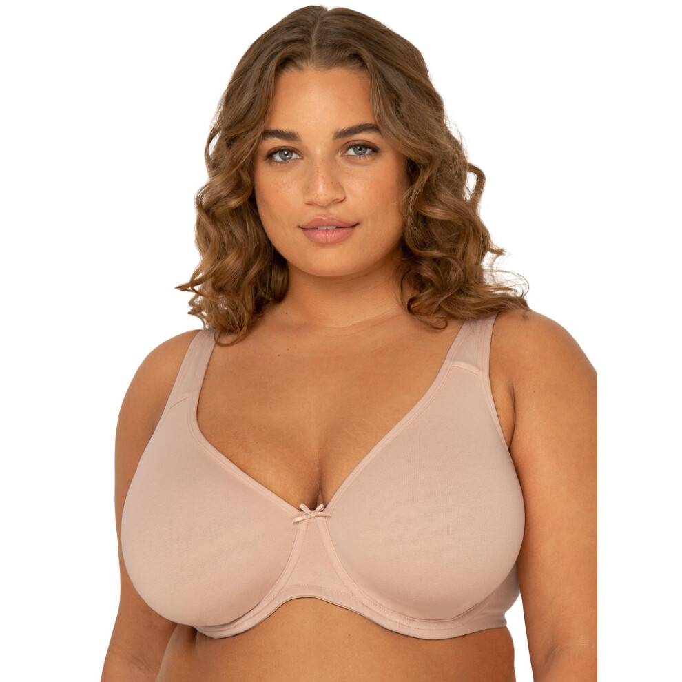 Fruit of the Loom Women's Plus-Size Cotton Unlined Underwire Bra  Sand  44DD