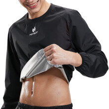 HOTSUIT Herren-Saunaanzug, Schweißanzüge, strapazierfähig, für Fitnessstudio, Training, Jacke, Schwarz, S