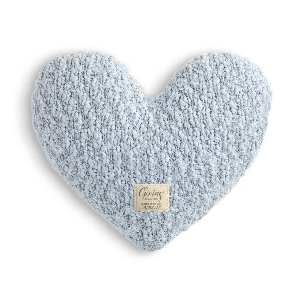 Coussin D Coratif En Peluche Lest E Demdaco En Forme De C Ur Bleu Doux De 25,4 X 27,9 Cm-image