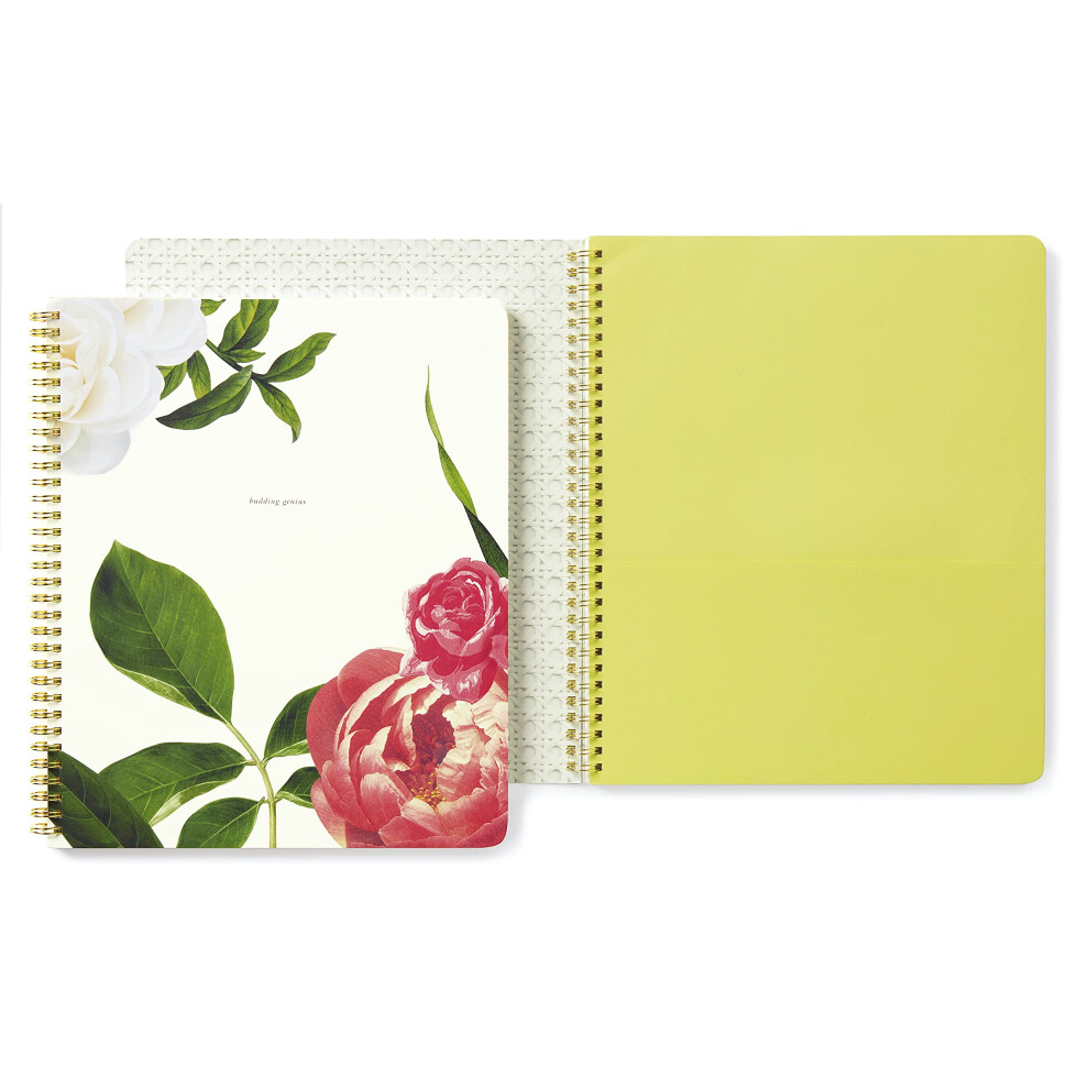 Kate Spade New York Large Spiral Notebook 11"""" x 9.5"""" with 160 College Ruled Pages  Floral