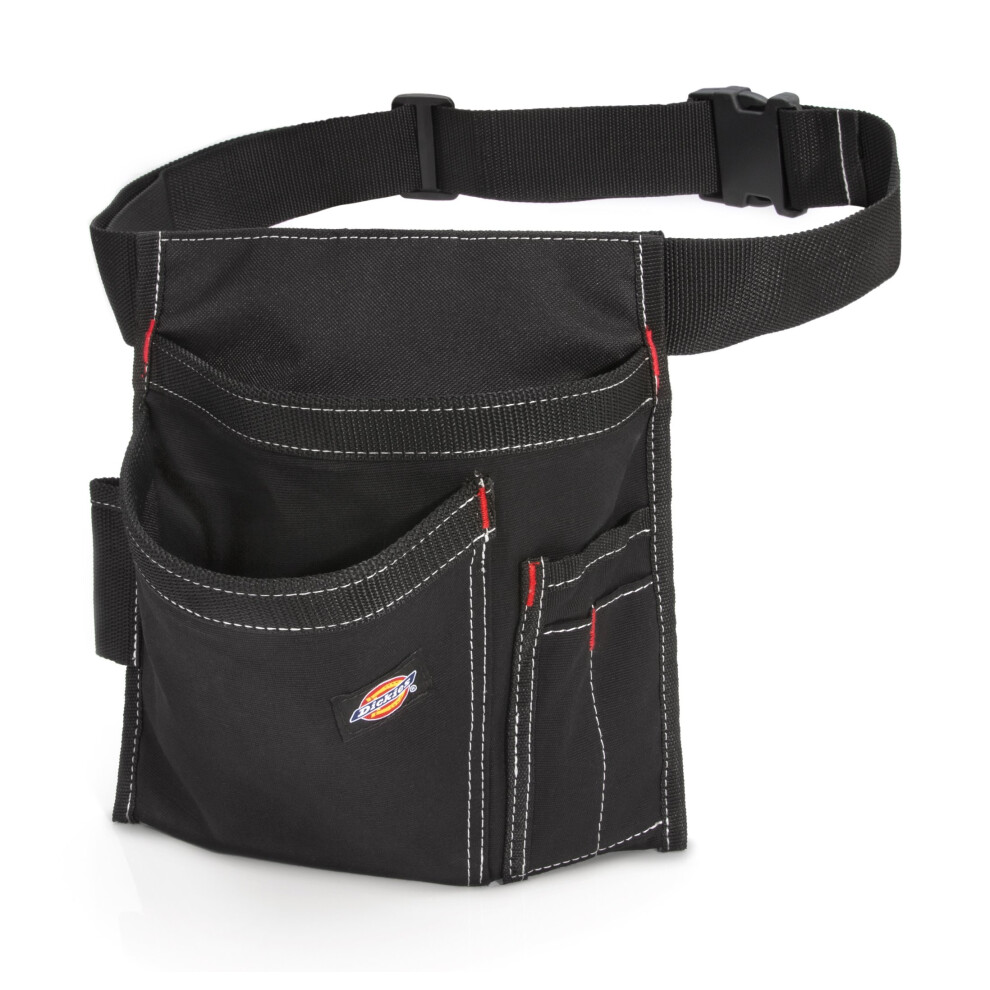 Dickies 5-Pocket Single Side Tool Belt Pouch/Work Apron  Durable Canvas Construction  Adjustable Belt for Custom Fit  Black