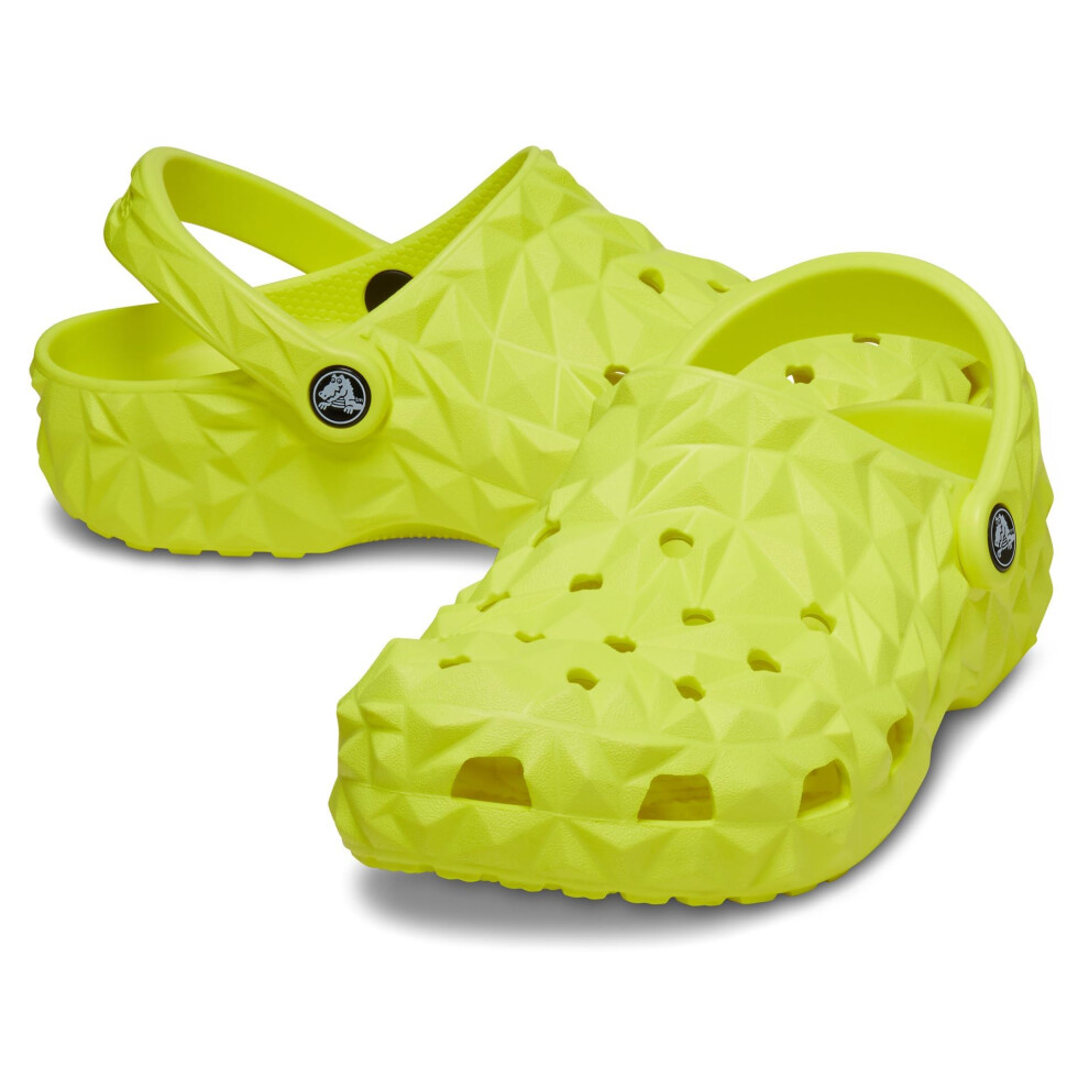 Crocs Unisex Classic CLS Metallic Geometric Clog SIL  Silver  13 US Men