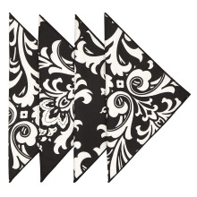 100% Cotton Linen Dinner Napkins  18"""" x 18""""  Black and White Damask Wedding Napkins - Set of 12 Table Decor