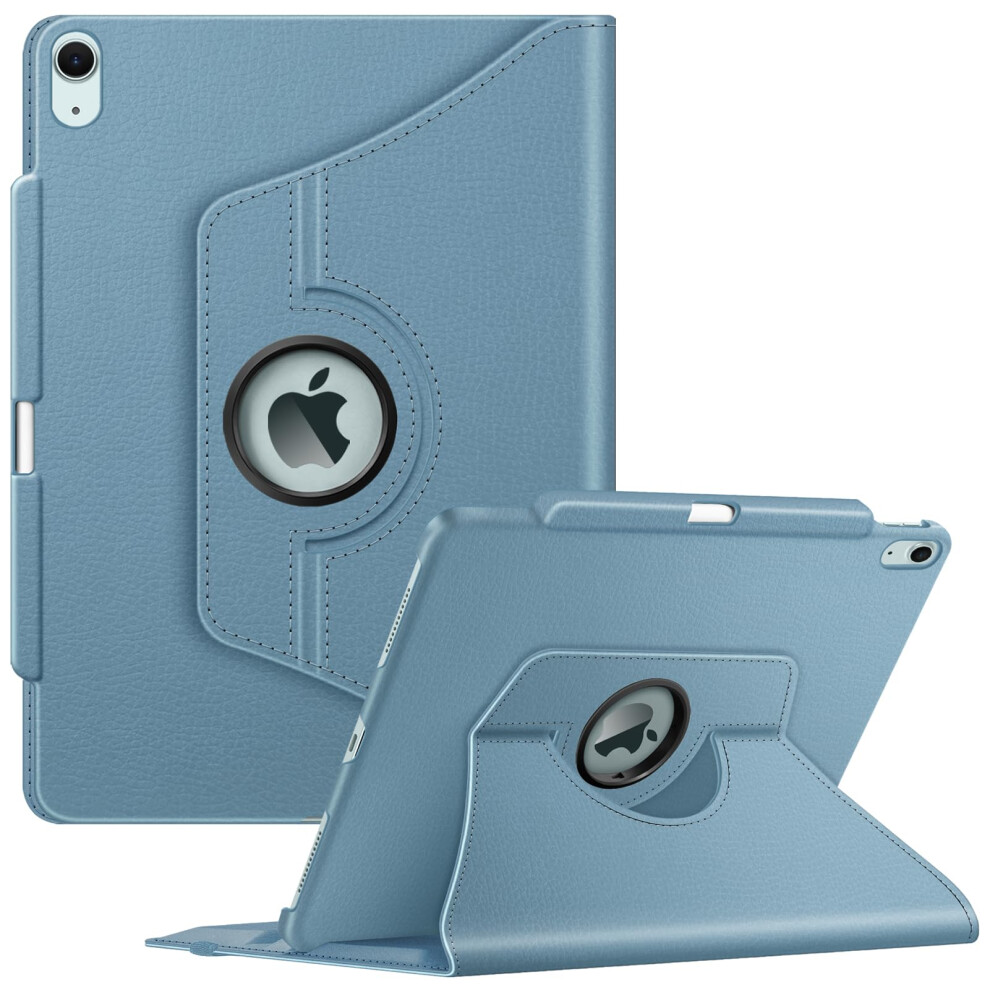 Fintie Custodia Per Ipad Air 13 Pollici (M3) 2025 / (M2) 2024 Con Portapenne - Girevole 360 Gradi Di Rotazione Cover Protettiva Case Con Auto Sveglia/Sonno, Blu Foschia-image